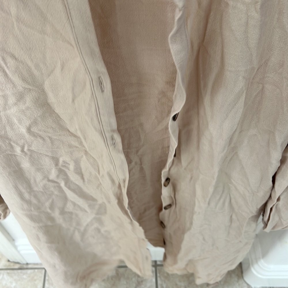 NEW Beige Button Front Dress - Picture 6 of 12